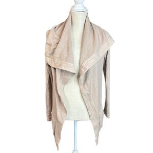 Yoon Anthropologie Long Sleeve Caped Cardigan Sweater Boho Tan Womens Size M